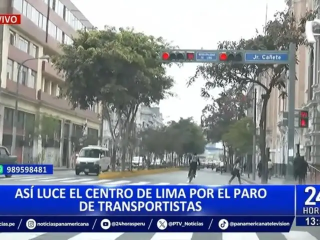 Calles de lima sin transporte publico durante paro de transportistas y comerciantes