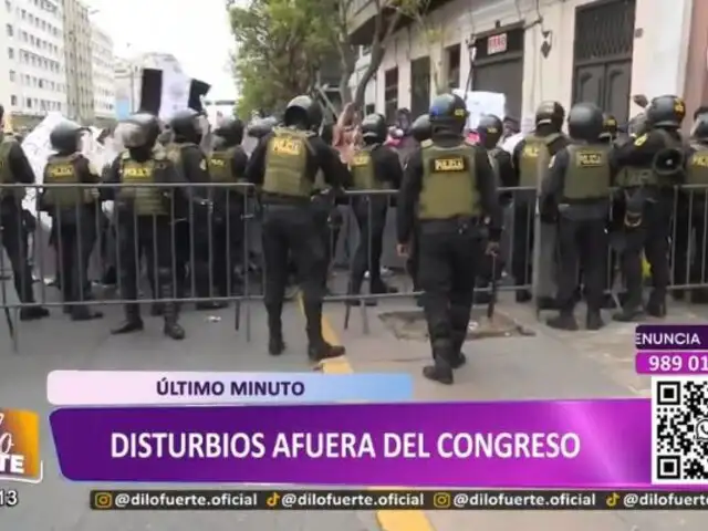 Paro Nacional: Se registran disturbios en las afueras del Congreso