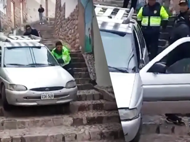 Imprudente al volante siembra pánico en el centro histórico del Cusco