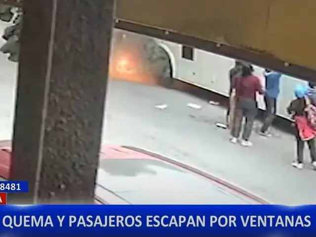 Huaura: pasajeros rompen ventanas para escapar de bus en llamas