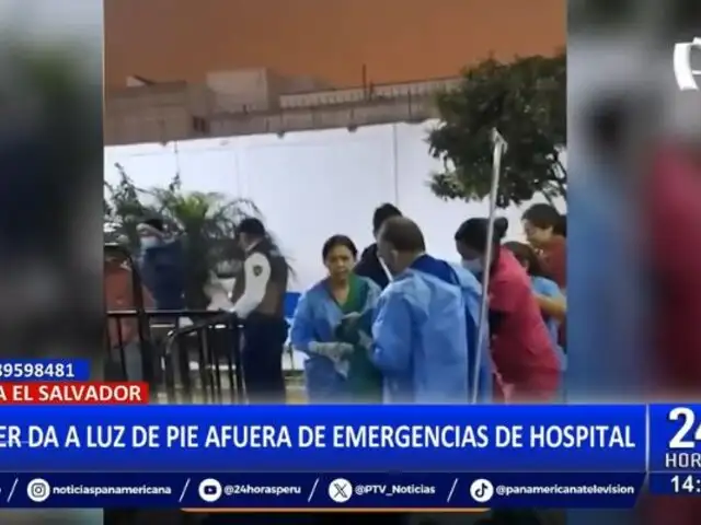 VES: ¡Insólito! mujer da a luz de pie en las afueras de sala de emergencias de hospital