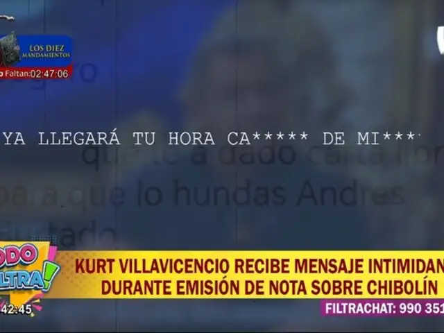 Kurt Villavicencio recibe mensaje intimidante durante emisión de nota sobre Chibolín