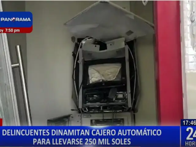 ¡Insólito! Delincuentes dinamitan cajero automático en Ica para llevarse S/250 mil