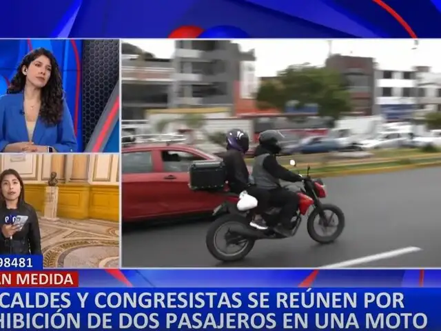 Alcaldes y congresistas se reúnen para evaluar prohibición de dos pasajeros en moto