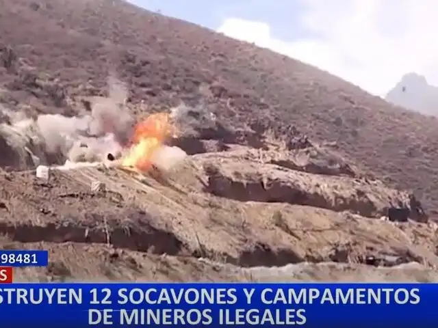 Destruyen campamentos de mineros ilegales en Yauyos