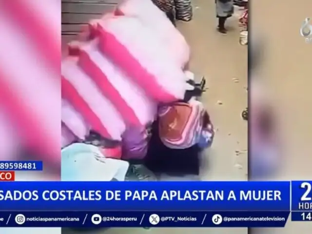 Cusco: Mujer termina aplastada por pesados costales de papa