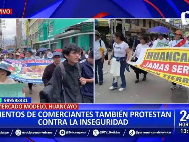 Cientos de comerciantes protestan contra la inseguridad en Huancayo