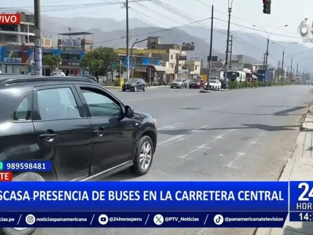 Ate: Escasa presencia de buses en Carretera Central durante paro nacional