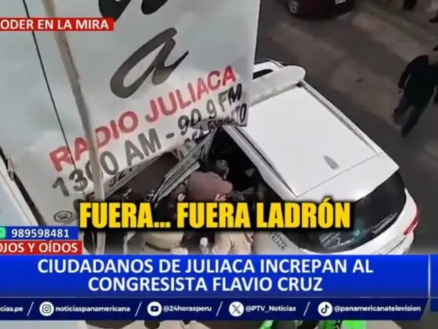 Congresista Flavio Cruz es increpado por pobladores de Juliaca: "¡Fuera, ladrón!"