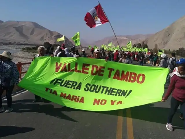 Pobladores del Valle de Tambo advierten paro indefinido contra el proyecto minero Tía María