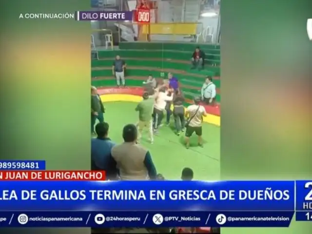 A puños y patadas: Pelea de gallos termina en gresca de dueños en SJL