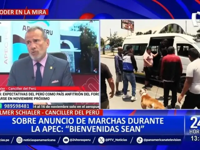 Elmer Schialer sobre marchas anunciadas durante la APEC: "Bienvenidas sean"