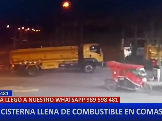 Comas: roban cisterna de combustible en grifo de Petroperú