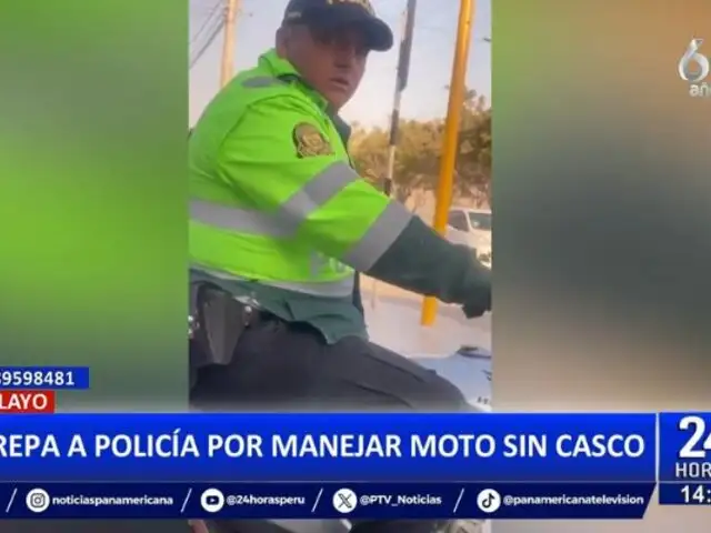 Chiclayo: Ciudadano increpa a policía por manejar moto sin casco