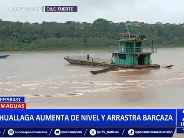 Yurimaguas: Río Huallaga aumenta de nivel y arrastra barcaza