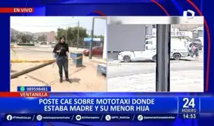 Mujer y su hija salvaron de morir  tras caída de poste en Ventanilla