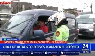 El Agustino: Cerca de 10 taxis colectivos terminan en el depósito