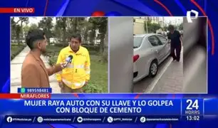 Miraflores: Municipalidad se pronuncia sobre mujer que raya auto con su llave