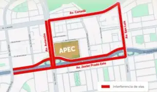 APEC 2024: conoce el plan de desvío por cierre de avenidas del 14 al 16 de noviembre