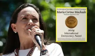 Venezuela: líder opositora María Corina Machado recibe la Medalla de la Democracia 2024