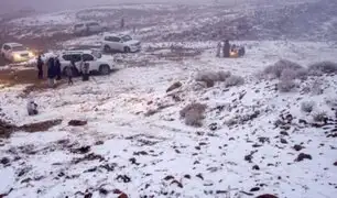 ¿Nieve en el desierto? La sorprendente tormenta que transformó el paisaje de Arabia Saudita