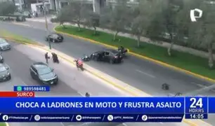 Surco: Conductor choca  a ladrones en moto y frustra asalto