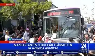 Paro Nacional: manifestantes toman avenida Abancay y no dejan pasar buses