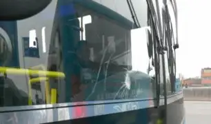 Paro de transportistas: bus de transporte público es apedreado por vándalos en El Agustino