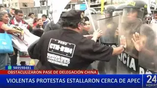 San Borja: manifestantes protagonizan enfrentamientos cerca del evento APEC