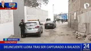 Delincuente rompe en llanto tras ser capturado a balazos por policía de civil