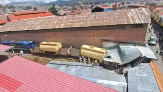 Tren de carga se descarrila en el centro de Cusco