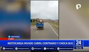 Accidente en Puno: motocarga choca frontalmente con bus en la vía Interoceánica