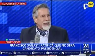 Francisco Sagasti ratifica que no será candidato presidencial en el 2026: "Tengo 80 años"