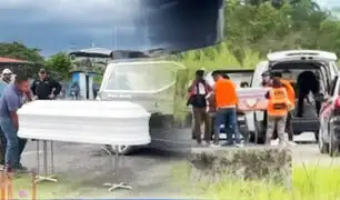 Trasladan a Piura los cuerpos de los escolares fallecidos en accidente de bus en Moyobamba