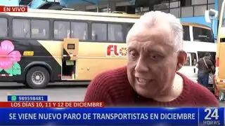 Gremio de transporte anuncia paro nacional en diciembre por crisis en el sector