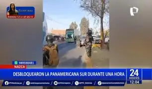 Mineros desbloquearon la Panamericana Sur en Nasca por una hora