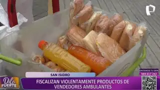 Fiscalizadores de San Isidro tiran desayunos de vendedora ambulante