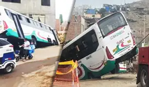 Bus pierde el control chocando contra un poste que cayó sobre vivienda en Chorrillos