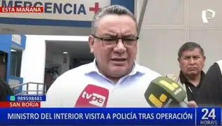 Ministro del Interior exige prisión para delincuentes que balearon a policía en San Borja