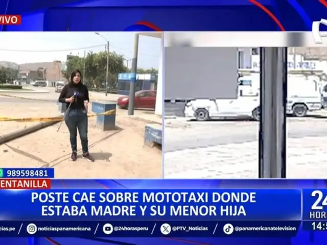 Mujer y su hija salvaron de morir  tras caída de poste en Ventanilla