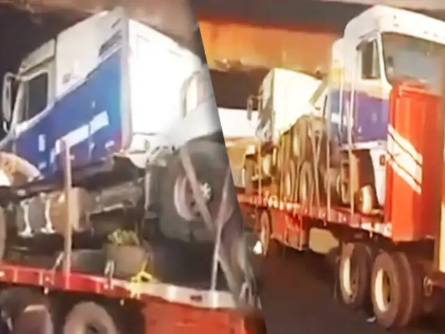 El Rímac: Tráiler impacta contra estructura del puente Ricardo Palma