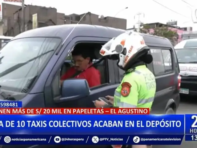 El Agustino: Cerca de 10 taxis colectivos terminan en el depósito