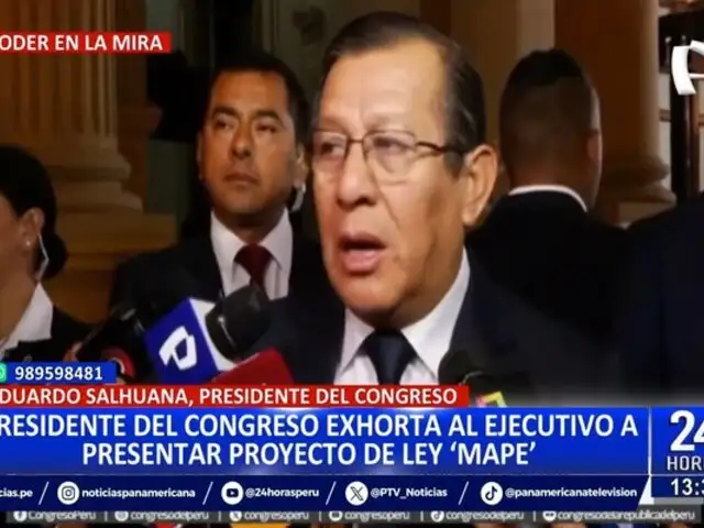 Congreso: Eduardo Salhuana exhorta al Ejecutivo a presentar proyecto de Ley 'MAPE'