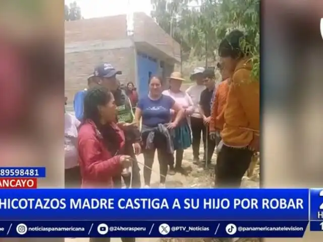 Huancayo: Madre castiga a su hijo a chicotazos tras ser capturado robando