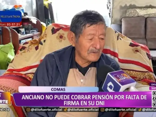 Comas: Anciano no puede cobrar pensión por falta de firma en su DNI