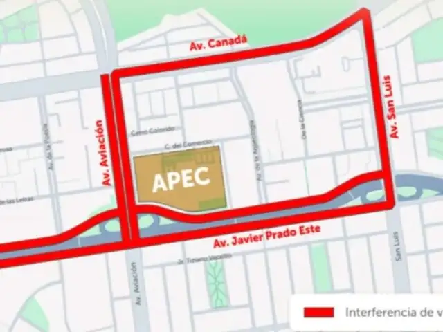 APEC 2024: conoce el plan de desvío por cierre de avenidas del 14 al 16 de noviembre