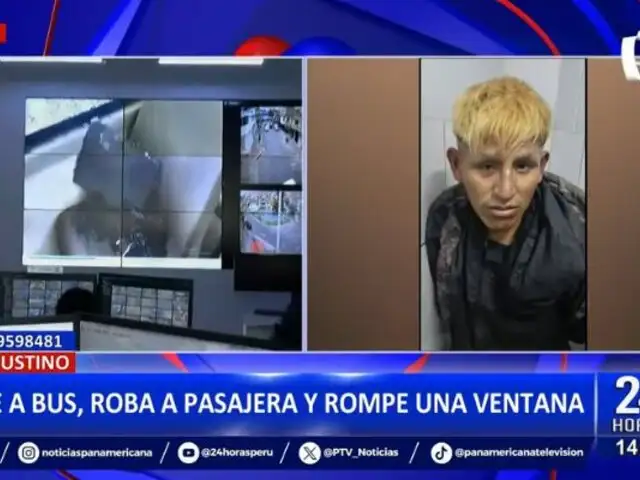 El Agustino: Delincuente rompe ventana de bus tras no poder asaltar a pasajera