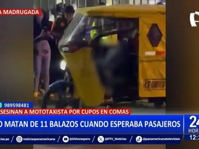 Terror en Comas: matan a mototaxista de 11 balazos cuando esperaba pasajeros