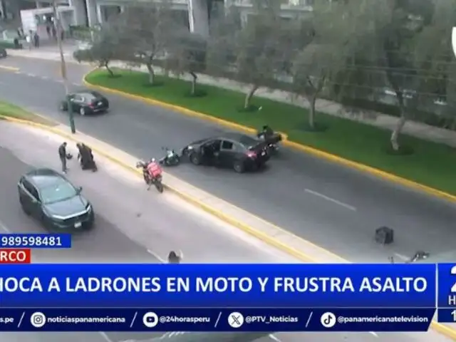 Surco: Conductor choca  a ladrones en moto y frustra asalto