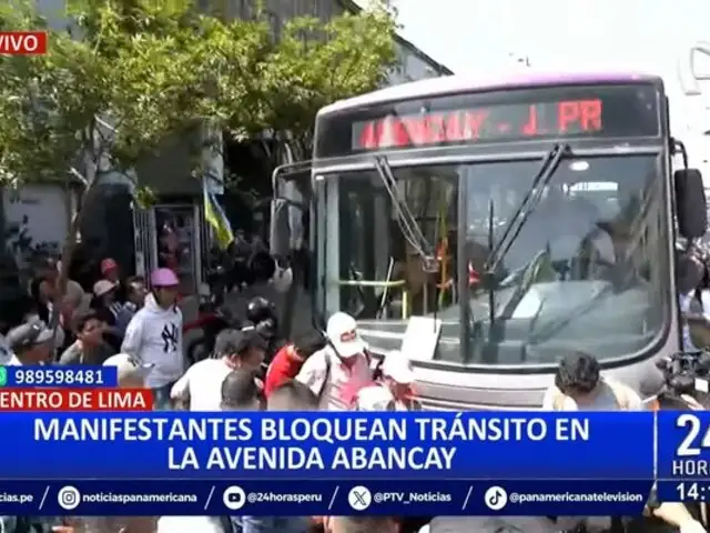 Paro Nacional: manifestantes toman avenida Abancay y no dejan pasar buses